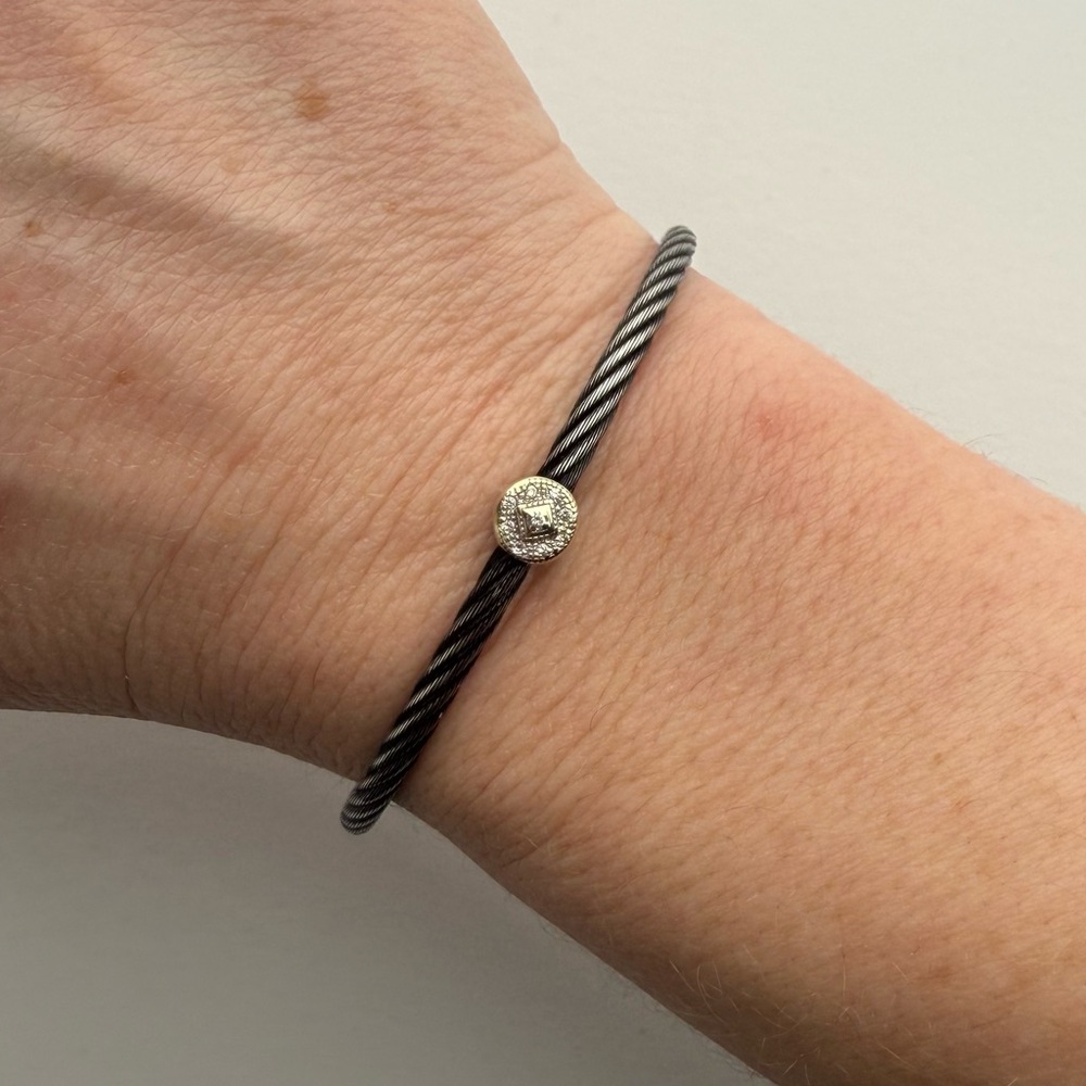 Charriol Diamond Station Cable Bracelet - 18k white gold